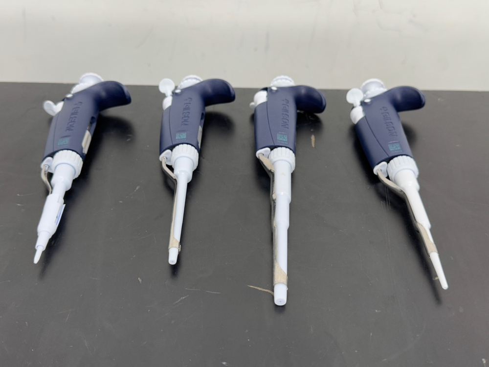 Image of Gilson Pipetman Single Channel Pipettes - Quantity 4